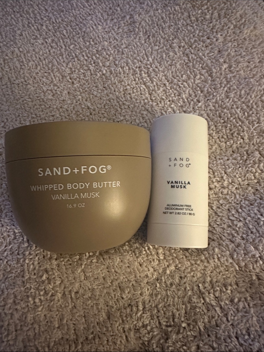 Vanilla Musk Whipped Body Butter & Deodorant Set -Sand and Fog